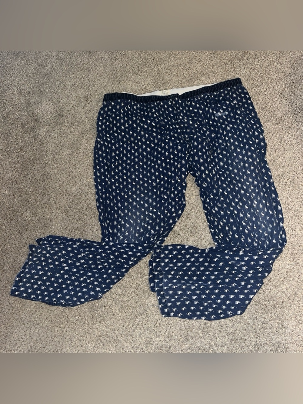 Vtg Ralph Lauren Sleep pants XL Pajama Pants Sleepwear All Over Pony Logo PJs